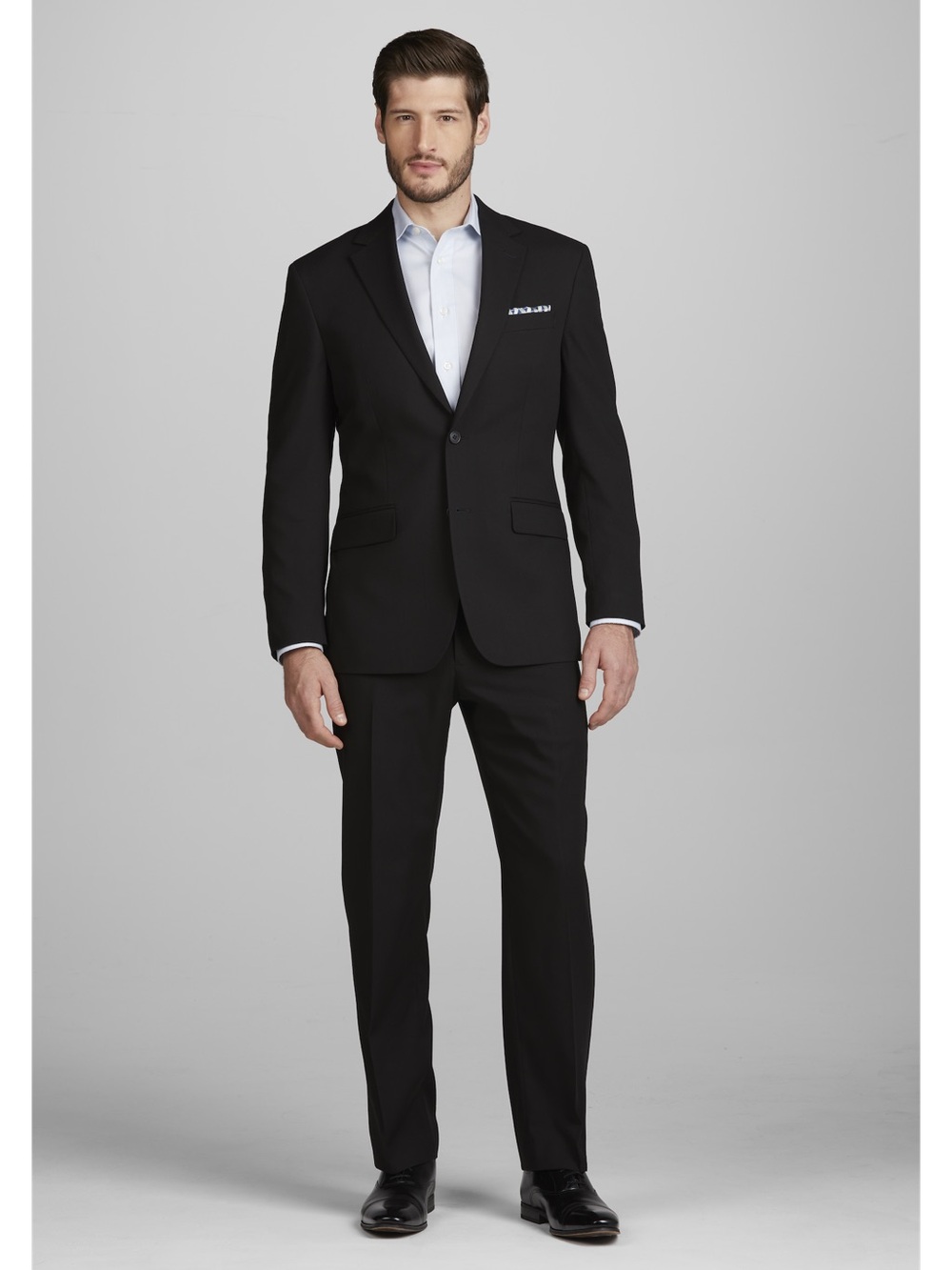 Men's Black Two-Button Suit